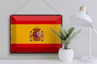 Blechschild Flagge Spanien 40x30cm Retro Flag of Spain