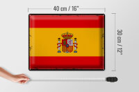 Blechschild Flagge Spanien 40x30cm Retro Flag of Spain