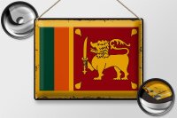 Blechschild Flagge Sri Lankas 40x30cm Retro Flag Sri Lanka