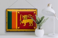 Blechschild Flagge Sri Lankas 40x30cm Retro Flag Sri Lanka