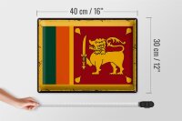 Blechschild Flagge Sri Lankas 40x30cm Retro Flag Sri Lanka