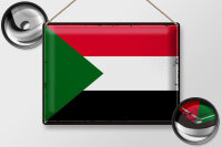 Blechschild Flagge Sudan 40x30cm Retro Flag of Sudan