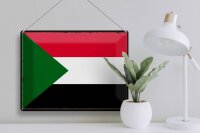 Blechschild Flagge Sudan 40x30cm Retro Flag of Sudan