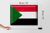 Blechschild Flagge Sudan 40x30cm Retro Flag of Sudan