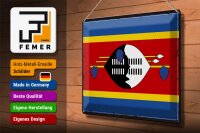 Blechschild Flagge Swasiland 40x30cm Retro Flag Eswatini