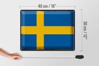 Blechschild Flagge Schweden 40x30cm Retro Flag of Sweden