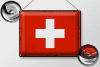 Blechschild Flagge Schweiz 40x30cm Retro Flag Switzerland