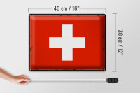 Blechschild Flagge Schweiz 40x30cm Retro Flag Switzerland