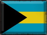 Blechschild Flagge Bahamas 40x30cm Retro Flag of Bahamas