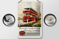 Blechschild Spruch 12x18cm Foden Bus Tour comfort economy