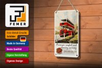 Blechschild Spruch 12x18cm Foden Bus Tour comfort economy