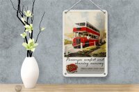 Blechschild Spruch 12x18cm Foden Bus Tour comfort economy