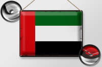 Blechschild Flagge Arabische Emirate 40x30cm Retro Flag