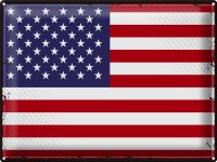 Blechschild Flagge Vereinigte Staaten 40x30cm Retro States