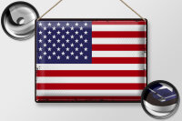 Blechschild Flagge Vereinigte Staaten 40x30cm Retro States