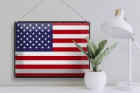Blechschild Flagge Vereinigte Staaten 40x30cm Retro States