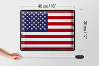 Blechschild Flagge Vereinigte Staaten 40x30cm Retro States