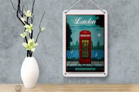 Blechschild London 12x18cm red Telephone England Telefon