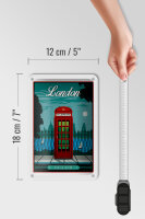Blechschild London 12x18cm red Telephone England Telefon