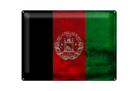 Blechschild Flagge Afghanistans 40x30cm Afghanistan Rost