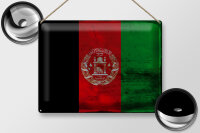 Blechschild Flagge Afghanistans 40x30cm Afghanistan Rost
