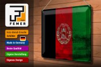 Blechschild Flagge Afghanistans 40x30cm Afghanistan Rost