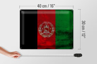 Blechschild Flagge Afghanistans 40x30cm Afghanistan Rost
