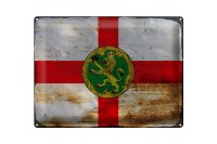 Blechschild Flagge Alderneys 40x30cm Flag Alderney Rost