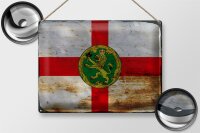 Blechschild Flagge Alderneys 40x30cm Flag Alderney Rost