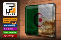 Blechschild Flagge Algerien 40x30cm Flag Algeria Rost