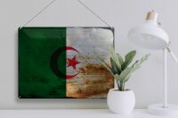 Blechschild Flagge Algerien 40x30cm Flag Algeria Rost