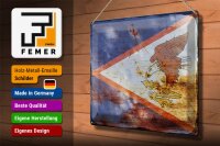 Blechschild Flagge 40x30cm Flag of American Samoa Rost