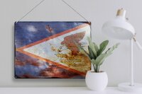 Blechschild Flagge 40x30cm Flag of American Samoa Rost