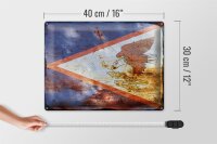 Blechschild Flagge 40x30cm Flag of American Samoa Rost