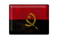 Blechschild Flagge Angolas 40x30cm Flag of Angola Rost
