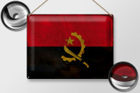 Blechschild Flagge Angolas 40x30cm Flag of Angola Rost