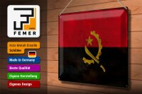 Blechschild Flagge Angolas 40x30cm Flag of Angola Rost