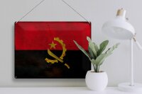Blechschild Flagge Angolas 40x30cm Flag of Angola Rost
