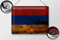 Blechschild Flagge Armenien 40x30cm Flag of Armenia Rost