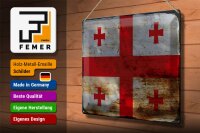 Blechschild Flagge Georgien 40x30cm Flag of Georgia Rost