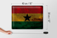 Blechschild Flagge Ghana 40x30cm Flag of Ghana Rost