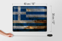 Blechschild Flagge Griechenland 40x30cm Flag Greece Rost