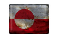 Blechschild Flagge Grönland 40x30cm Flag Greenland Rost