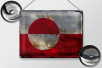 Blechschild Flagge Grönland 40x30cm Flag Greenland Rost
