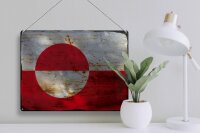 Blechschild Flagge Grönland 40x30cm Flag Greenland Rost