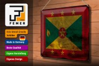Blechschild Flagge Grenada 40x30cm Flag of Grenada Rost