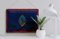 Blechschild Flagge Guam 40x30cm Flag of Guam Rost