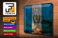 Blechschild Flagge Guatemala 40x30cm Flag Guatemala Rost