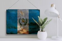 Blechschild Flagge Guatemala 40x30cm Flag Guatemala Rost