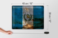 Blechschild Flagge Guatemala 40x30cm Flag Guatemala Rost